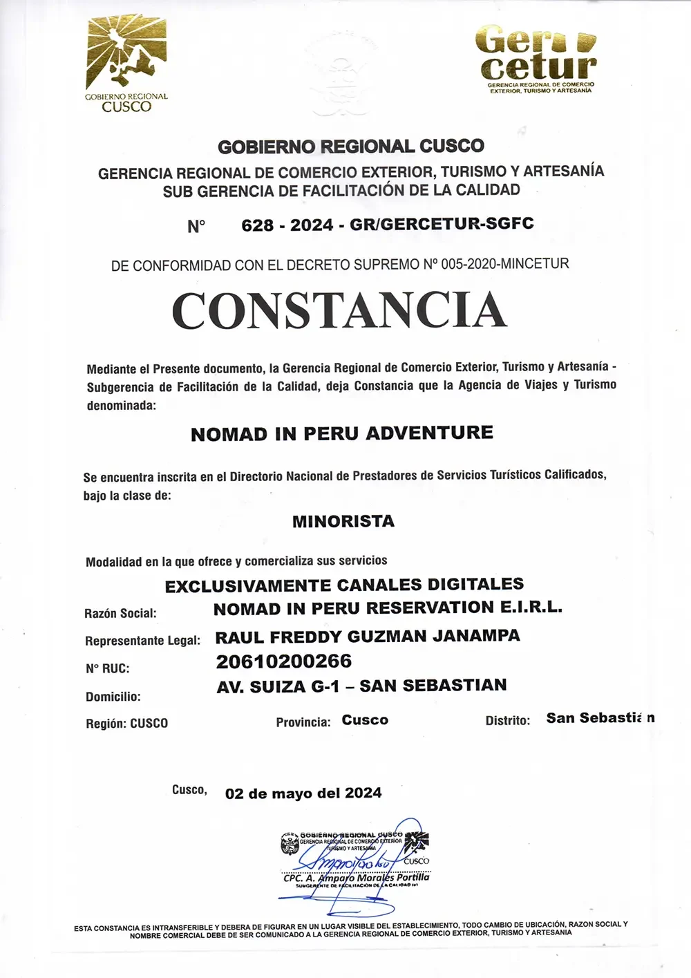GERCETUR Accreditation